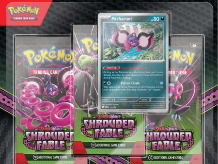 Pokemon Scarlet and Violet - Shrouded Fable 3 Pack Blister - Pecharunt on Sale