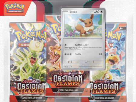 Pokemon Scarlet and Violet Obsidian Flames 3 Pack Blister - Eevee Online now