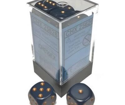 Chessex Dice Opaque Dusty Blue Copper 12 d6 (CHX 25626) For Cheap